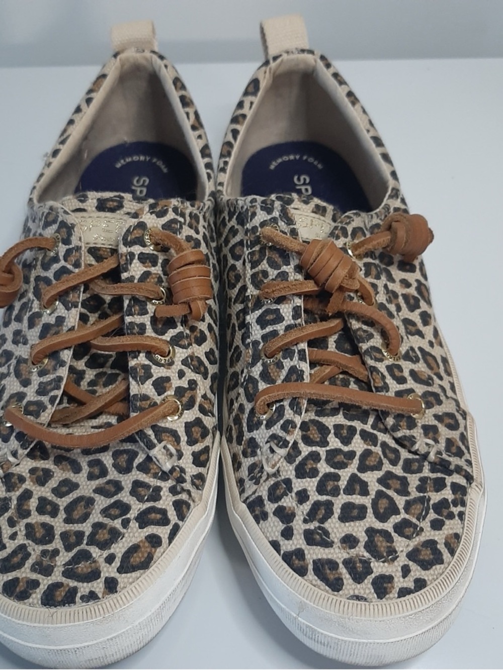 Leopard Print Women's Casual Sneakers - Tan/Black